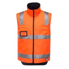 Huski TRAFFIC HiVis Reversible Vest_ Railway Orange_Navy