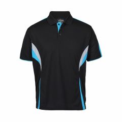 JB' Mens Cool Polo_ Black_Aqua_Grey 