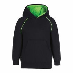 JB's Kids Contrast Fleecy Hoodie_ Black_Pea Green