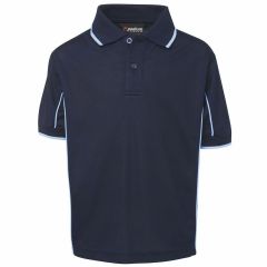 JB's Kids Piping Polo_ Short Sleeve_ Navy_Light Blue