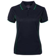 JB's Ladies PIPING Polo_ Short Sleeve_ Navy_Green