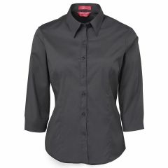 JB's Ladies Urban 3_4 Poplin Shirt_ Charcoal 