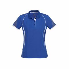 Ladies Biz Collection P405LS Bizcool Razor Polo_ Royal_White