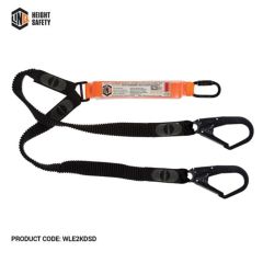 Linq Elasticated Double Leg Lanyard 1_8m_ 1 x Double Action Karab