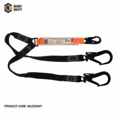 Linq Elasticated Double Leg Lanyard 1_8m_ 1 x Snap Hook_ 2 x Trip