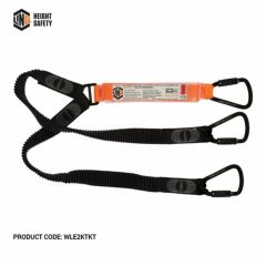 Linq Elasticated Double Leg Lanyard 1_8m_ 3 x Triple Action Karab