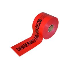 Mains Marker Tape_ Buried Fire Main Below _ 150mm x 500m _RED_