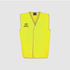 Norss Day Use Safety Vest _ Yellow w_Covid Marshall Prints Front _ Rear _ Large