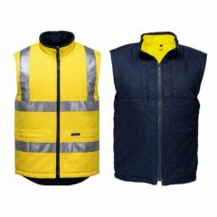 Portwest 100_ Cotton Reversible Reflective Vest_ Yellow_Navy