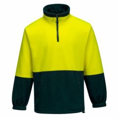 Portwest HiVis Two Tone 1_2 Zip Polar Fleece_ Yellow_Green