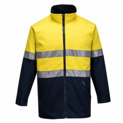 Portwest Hi Vis 100_ Drill Cotton Jacket_ Yellow_Navy