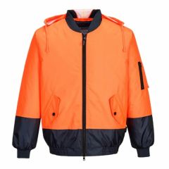 Portwest Hi Vis Bomber Jacket_ Orange_Navy