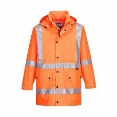 Portwest Hi_Vis Cross_Back Rain Jacket_ Orange