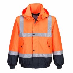 Portwest Hi Vis Flying Jacket_ Orange_Navy