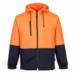 Portwest Hi Vis Full Zip Hooded Sloppy Joe Jumper_ Scotchguard_ O