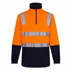 Portwest Hi Vis Hoop Style Reflective Cotton Fleece Jumper_ Orang