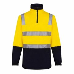 Portwest Hi Vis Hoop Style Reflective Cotton Fleece Jumper_ Yello