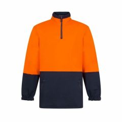 Portwest Hi Vis Two Tone 100_ Cotton 1_4 Zip Jumper_ Orange_Navy