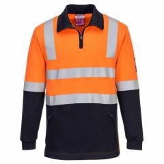 Portwest MF202 Flame Resistant Brushed Fleece Windcheater_ Orange