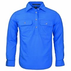 Ritemate Kids Pilbara Shirt _ Closed Front Light Weight_ Cobalt B