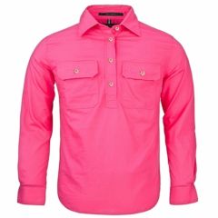 Ritemate Kids Pilbara Shirt _ Closed Front Light Weight_ Pink