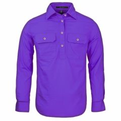 Ritemate Ladies Pilbara Shirt _ Closed Front Light Weight_ Purple