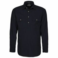 Ritemate Men's Pilbara Shirt _ Closed Front Light Weight L_S_ Bla