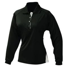 STENCIL 1142 Ladies Team Polo_ Long Sleeve_ Black