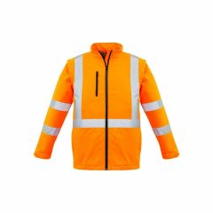 SYZMIK ZJ680 Unisex HiVis NSW Rail X Back 2 In 1 Soft Shell Rain Jacket_ Orange