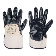 Safetek Blue Shark Heavyweight Nitrile Blue Dipped Gloves _ Safet