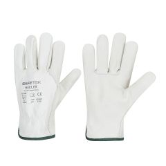 Safetek Heeler White Leather Riggers Gloves