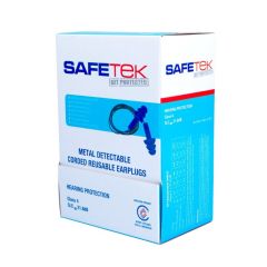 Safetek Reusable _ Detectable Corded Earplug 21_8dB Class 4_ Box 