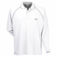 Stencil 1040 Men's Cool Dry Long Sleeve Polo_ White