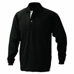 Stencil 1042 Men's Cool Dry Team Polo_ Black_ Long Sleeve