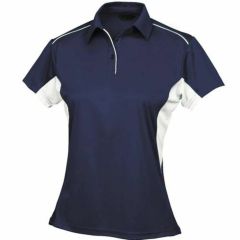 Stencil Freshen Ladies Short Sleeve Polo_ Navy_White