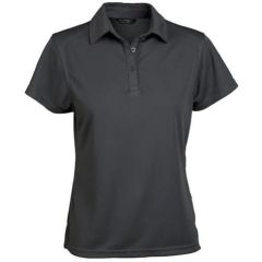 Stencil Glacier Ladies Short Sleeve Polo_ Charcoal