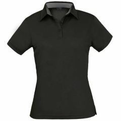 Stencil Ladies Kahve Short Sleeve Polo_ Black