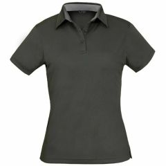 Stencil Ladies Kahve Short Sleeve Polo_ Charcoal