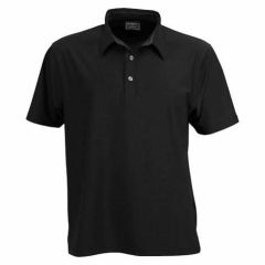 Stencil Mens Argent Short Sleeve Polo_ Black