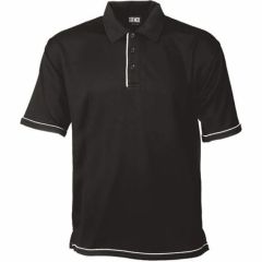 Stencil Mens Cool Dry Short Sleeve Polo_ Black_White