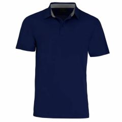 Stencil Mens Kahve Short Sleeve Polo_ Navy