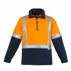 Syzmik HI VIS Polar Fleece Jumper Orange Navy