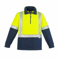 Syzmik HI VIS Polar Fleece Jumper Orange Navy