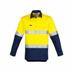 Syzmik Hi Vis Closed Front Shirt Yel Navy