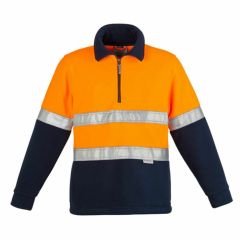 Syzmik Hi Vis Polar Fleece Jumper Orange Navy