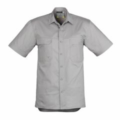 Syzmik Mens Light Weight Tradie Short Sleeve Grey