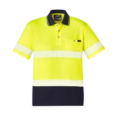 Syzmik ZH535 Unisex HiVis Segmented Short Sleeve Polo_ Hoop Taped