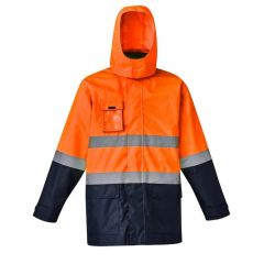 Syzmik ZJ220 Mens Basic 4 In 1 Waterproof Jacket_ Orange_Navy