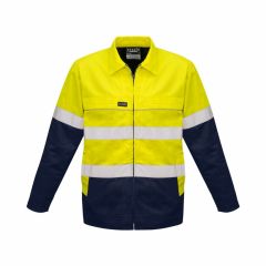 Syzmik ZJ590 Mens Cotton Drill Jacket_ Yellow_Navy