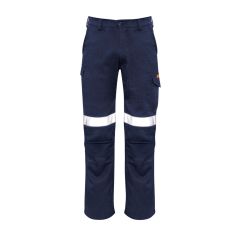 Syzmik ZP521S Mens Orange Flame Taped Cargo Pant_ Stout_ Navy